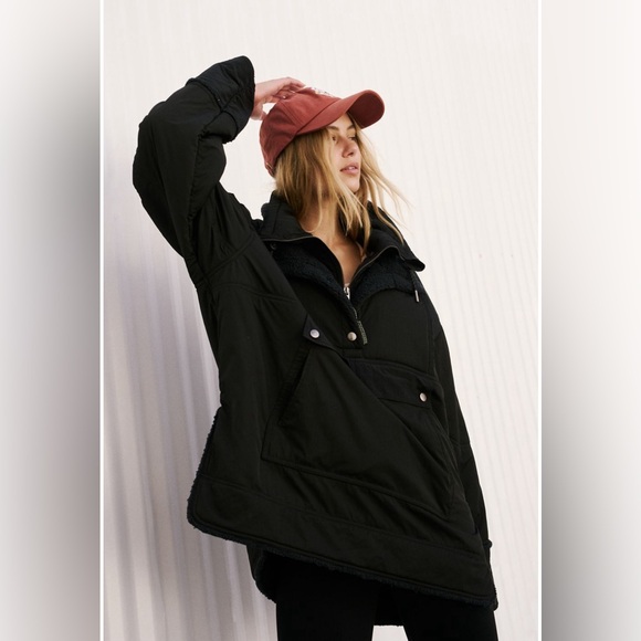 Free People Black Oversized Jacket - Picture 7 of 9